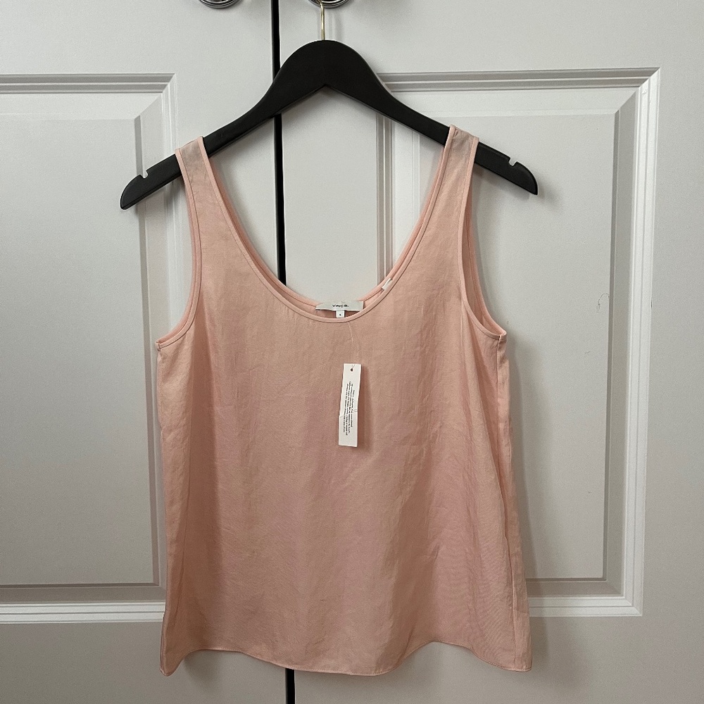 NEW Vince Drapey Tank Top - Pink Sand